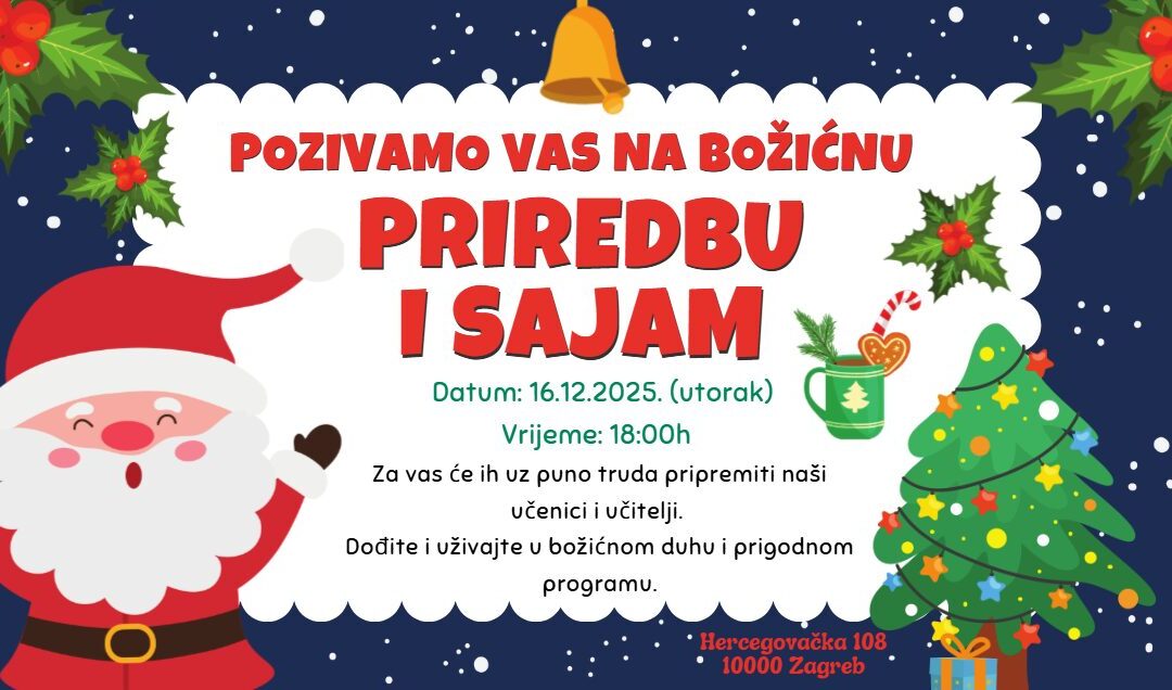 Poziv na božićnu priredbu i sajam