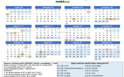 Kalendar za školsku godinu 2026./2027.